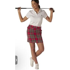 Royal and Awesome Women`s Golf Skort Royal Stewart Red Tartan Golf Skirt Size 6